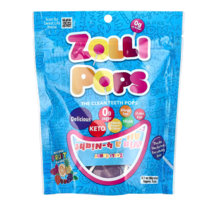 Zollipops הסוכריות לשיניים נקיות, בטעמי פירות טעימים, כ-13-15 סוכריות על מקל
