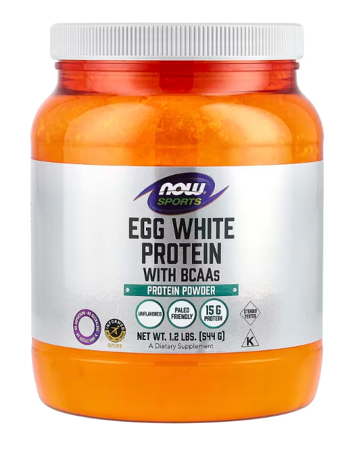 חלבון חלבון ביצה עם BCAA של NOW Sports – אבקת חלבון, 544 גרם